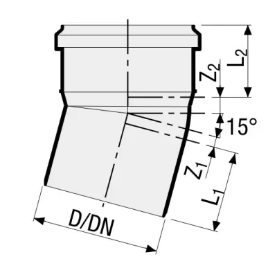 Valsir kolano pp3 szare fi 50 15°