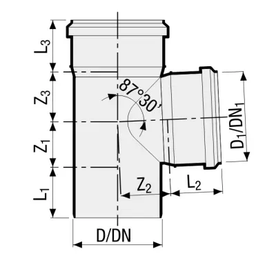 Valsir trójnik pp3 szary fi 32/32 90°