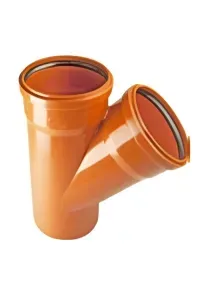 Kaczmarek trójnik pvc fi redukcyjny 160/110 45° pomarańczowy