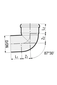 Valsir kolano pp3 szare fi 40 90°