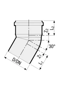 Valsir kolano pp3 szare fi 50 30°
