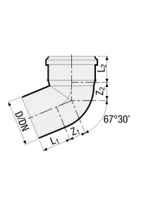 Valsir kolano pp3 szare fi 50 67°